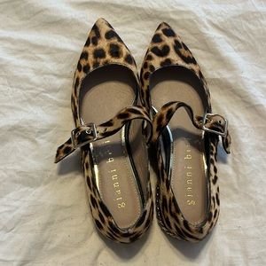 GIANNI BINI calf hair leopard flats size 6